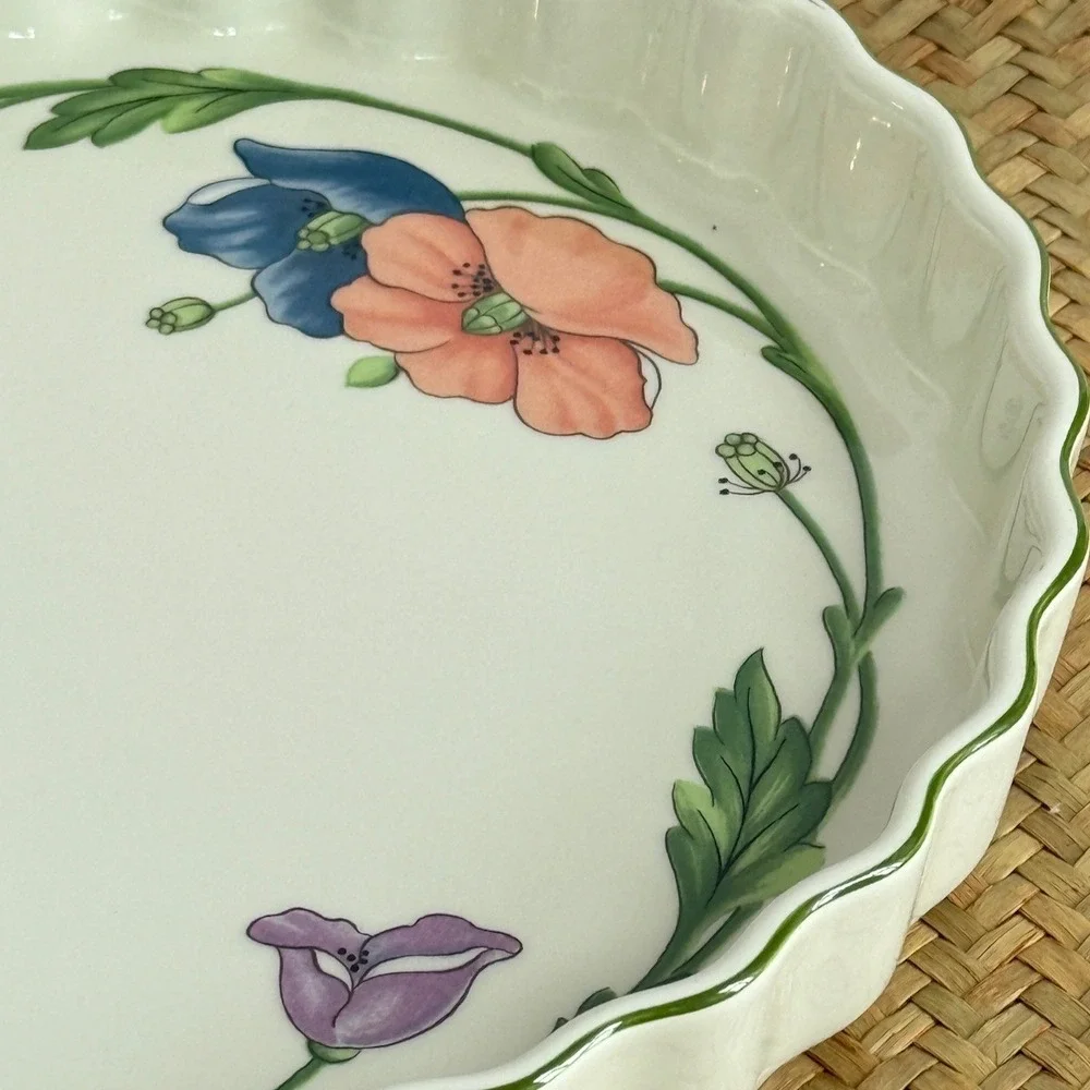 Villeroy & Boch Vilbofour Amapola Fluted‎ Quiche Tart Dish Porcelain Germany